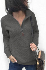 Half Zipper High Collar Sweatshirts - MVTFASHION.COM