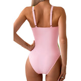 Halter Cross Cut Out One Piece Swimsuit - MVTFASHION.COM