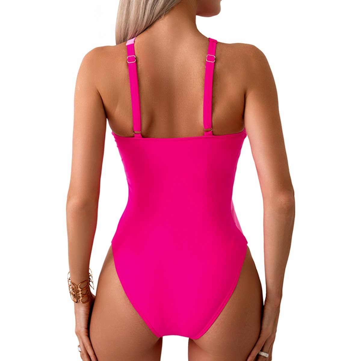 Halter Cross Cut Out One Piece Swimsuit - MVTFASHION.COM