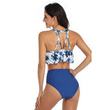 Halter Cut Out High Waist Coconut Tree Swimsuit - MVTFASHION.COM