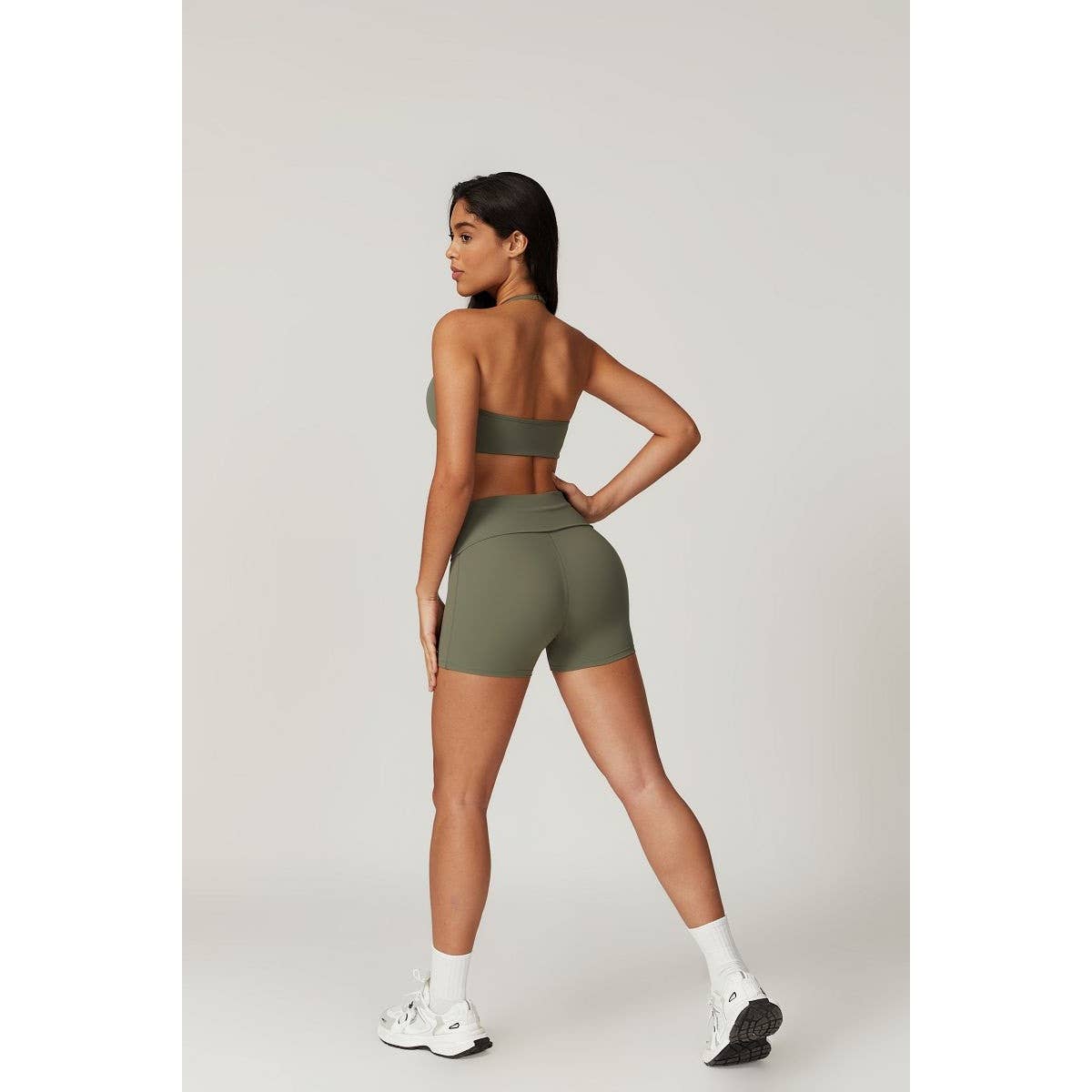 Halter High Waist Sleeveless Elastic Sport Bra - MVTFASHION.COM