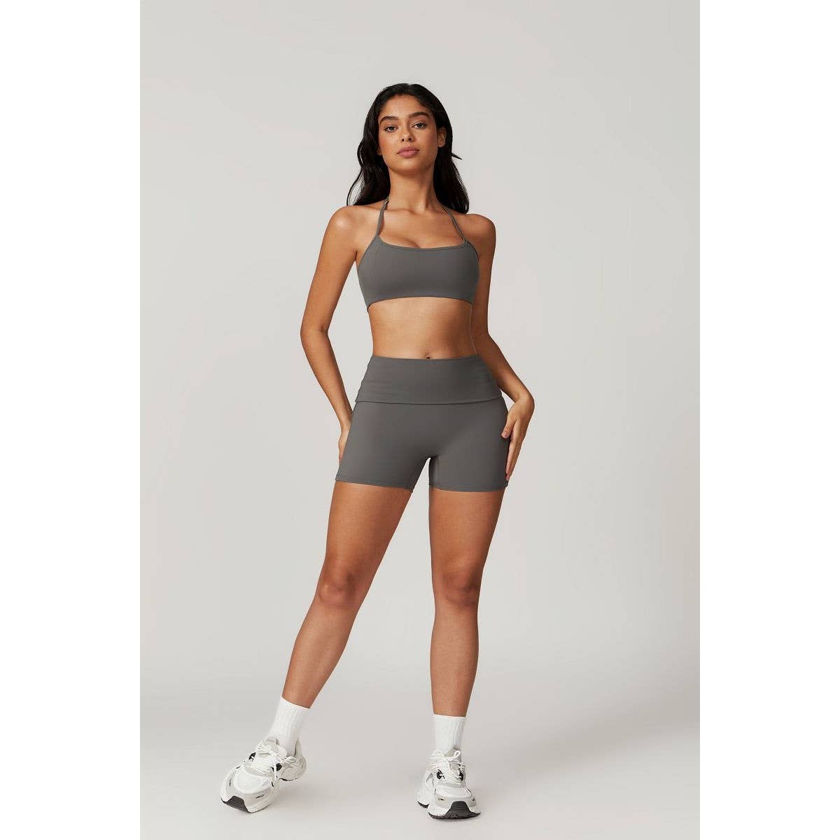 Halter High Waist Sleeveless Elastic Sport Bra - MVTFASHION.COM