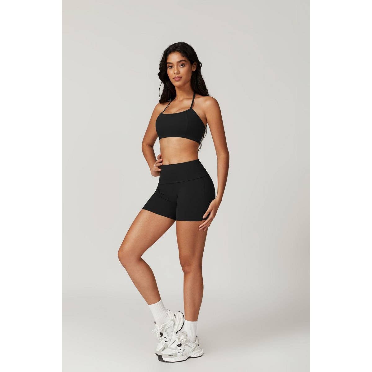 Halter High Waist Sleeveless Elastic Sport Bra - MVTFASHION.COM