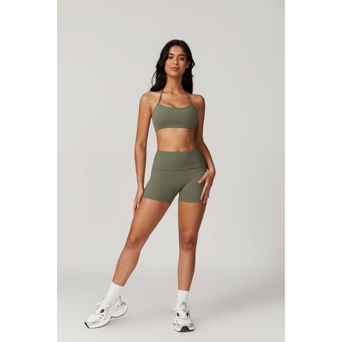 Halter High Waist Sleeveless Elastic Sport Bra - MVTFASHION.COM