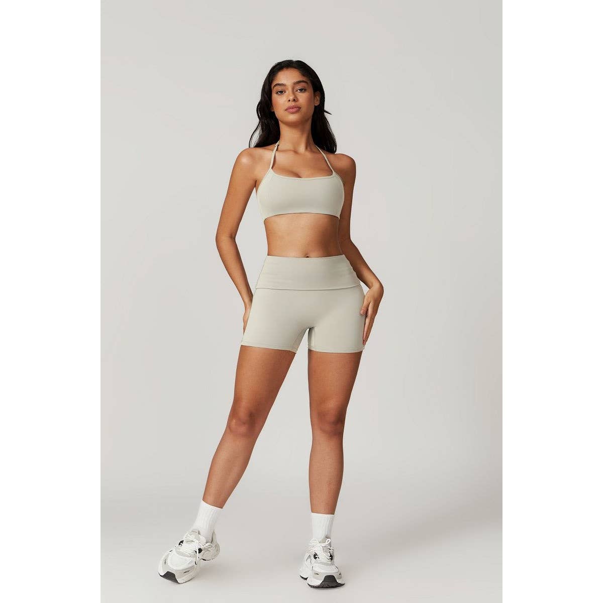 Halter High Waist Sleeveless Elastic Sport Bra - MVTFASHION.COM