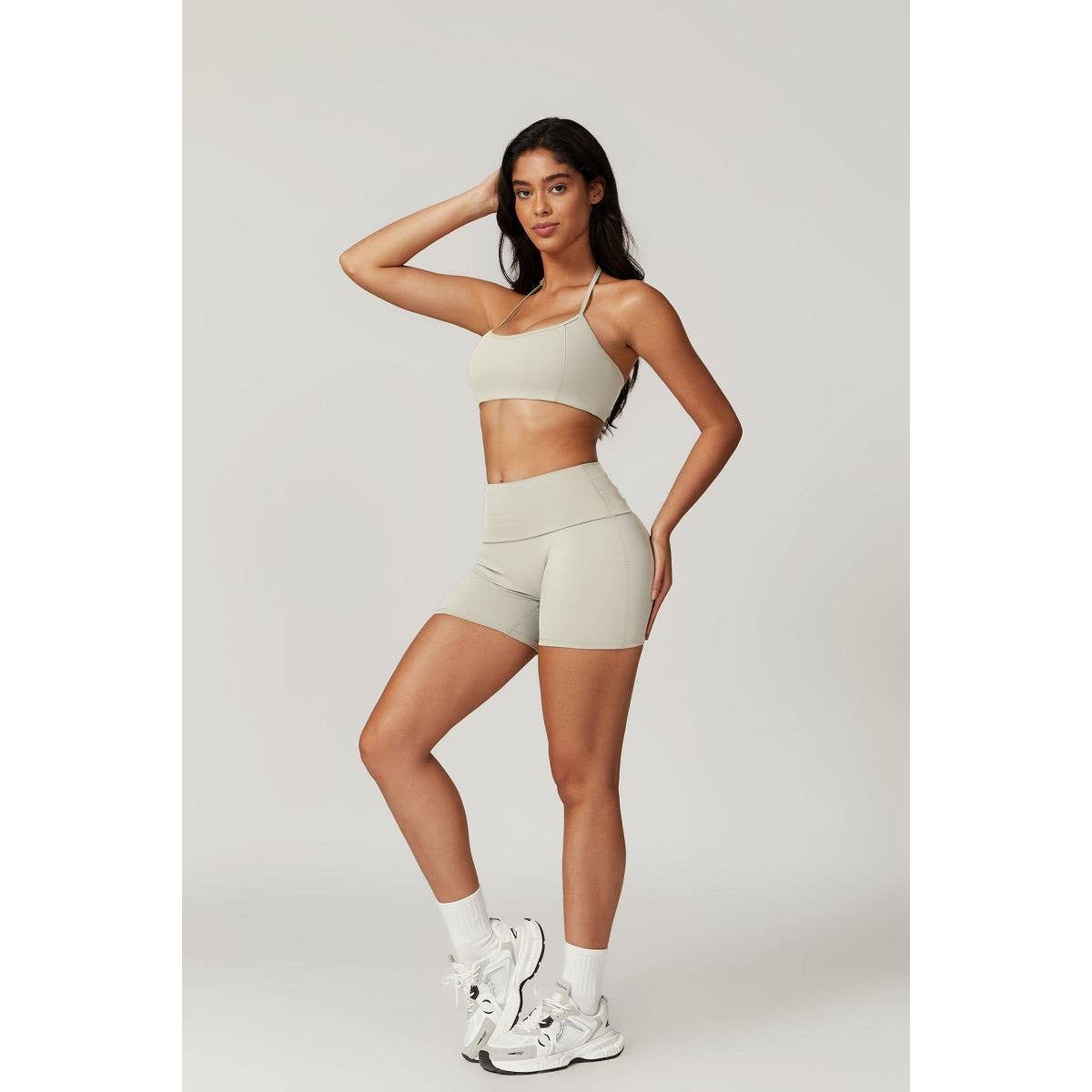 Halter High Waist Sleeveless Elastic Sport Bra - MVTFASHION.COM