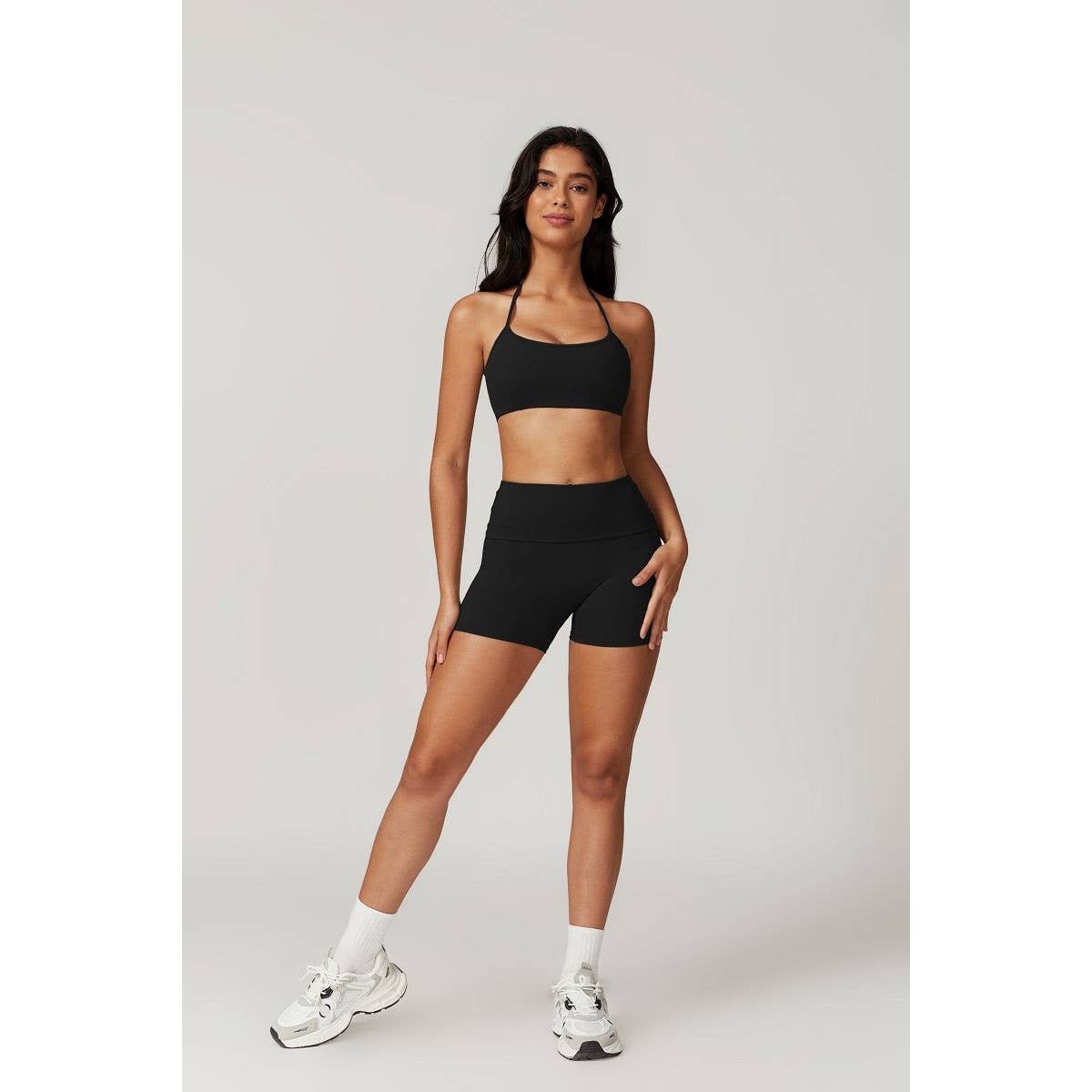 Halter High Waist Sleeveless Elastic Sport Bra - MVTFASHION.COM