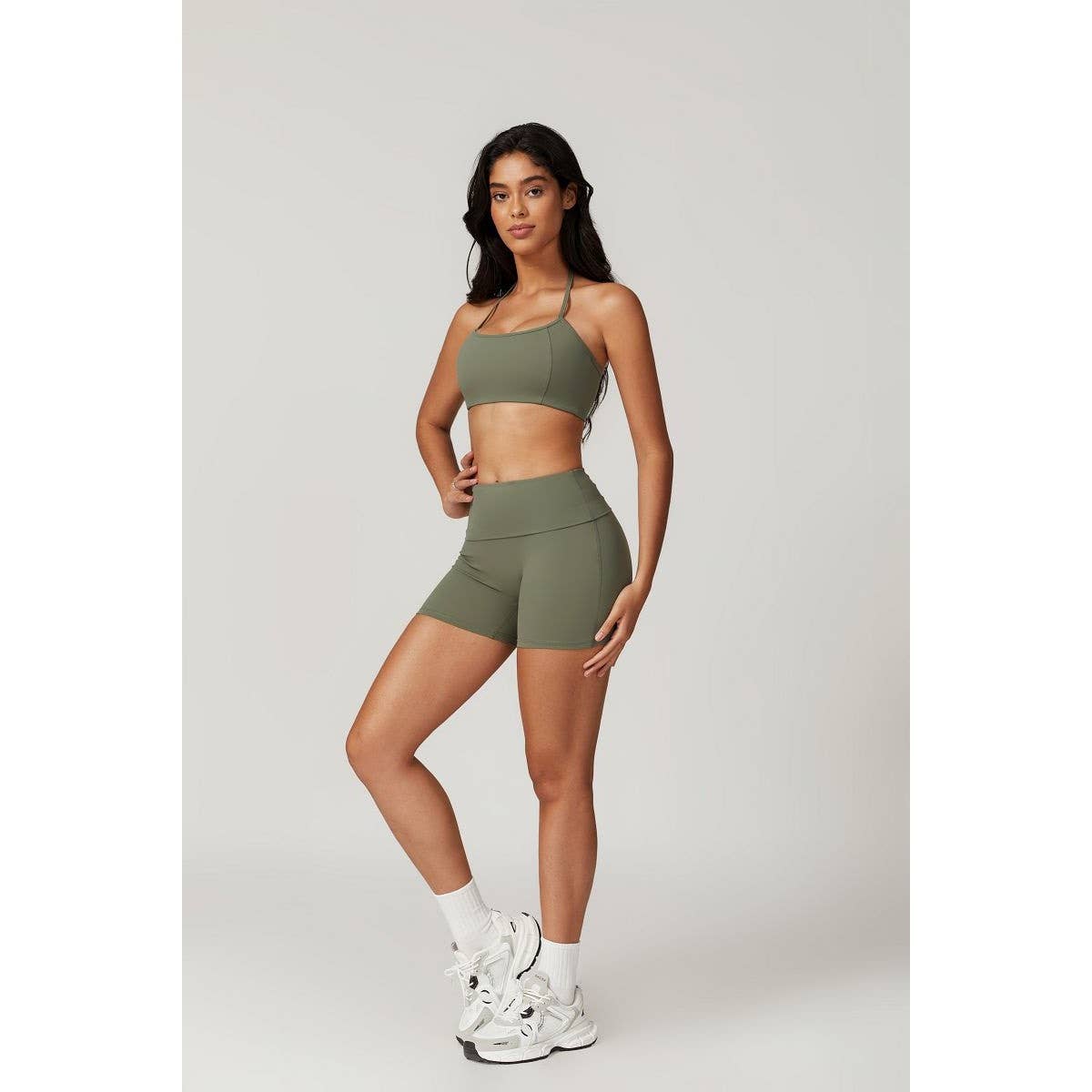 Halter High Waist Sleeveless Elastic Sport Bra - MVTFASHION.COM