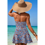 Halter Neck Twisted Tie Knot Front Dress Swimsuit - MVTFASHION.COM