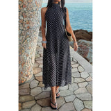 Halter Polka Dot Back Knot Tulle Dress - MVTFASHION.COM