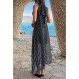 Halter Polka Dot Back Knot Tulle Dress - MVTFASHION.COM