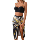 Halter Two Pieces Cross Back Knot Wrap Swimsuit - MVTFASHION.COM