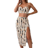 Halter Two Pieces Cross Back Knot Wrap Swimsuit - MVTFASHION.COM