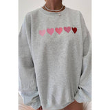 Heart Print Dropped Shoulder Loose Fit Sweatshirt - MVTFASHION.COM