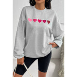 Heart Print Dropped Shoulder Loose Fit Sweatshirt - MVTFASHION.COM