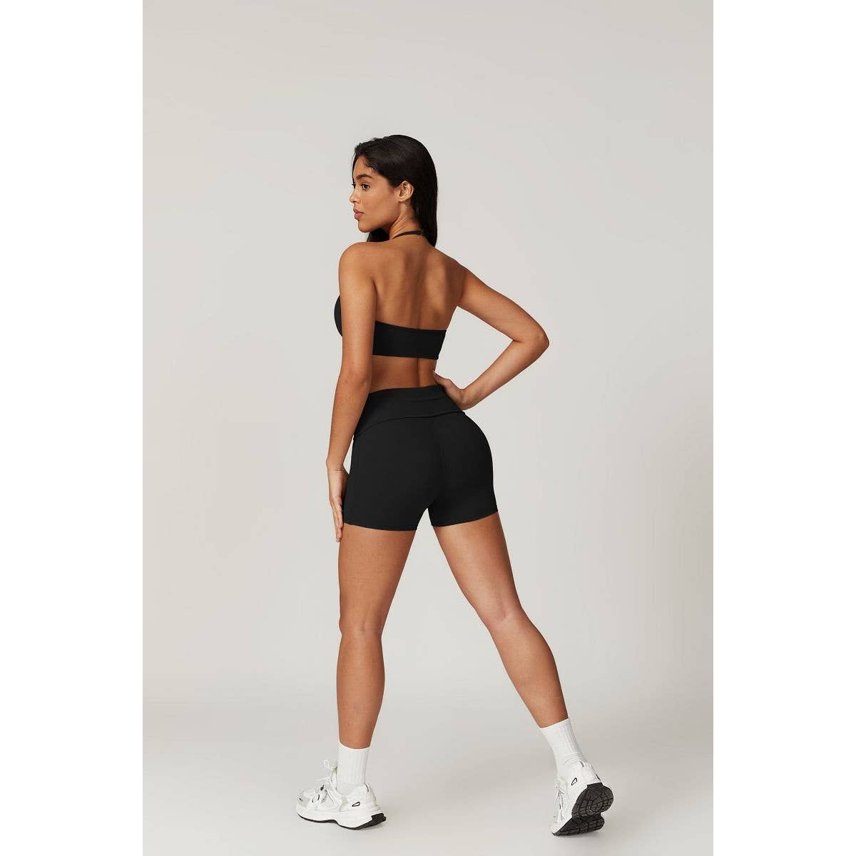 High Elastic Wide Waist Band Solid Shorts - MVTFASHION.COM