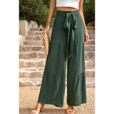 High Waist Knot Elastic Solid Pant - MVTFASHION.COM