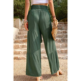 High Waist Knot Elastic Solid Pant - MVTFASHION.COM