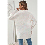 Knit Button Down Pockets Long Body Loose Cardigan - MVTFASHION.COM