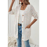 Knit Button Down Pockets Long Body Loose Cardigan - MVTFASHION.COM