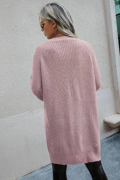 KNIT LONG SLEEVES CARDIGAN - MVTFASHION.COM