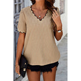 Knit Loose Fit V Neck Solid Drop Shoulder Top - MVTFASHION.COM