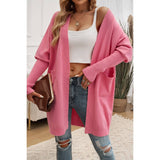 Knit Open Front Bishop Sleeves Pockets Cardigan - MVTFASHION.COM