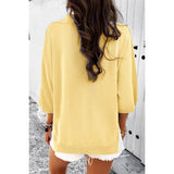 Knit Solid Loose Fit Collar Blouse Sweater - MVTFASHION.COM