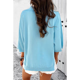 Knit Solid Loose Fit Collar Blouse Sweater - MVTFASHION.COM