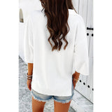 Knit Solid Loose Fit Collar Blouse Sweater - MVTFASHION.COM