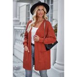 Knit Solid Pockets Loose Drop Shoulder Cardigan - MVTFASHION.COM