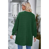 Knit Solid Pockets Loose Drop Shoulder Cardigan - MVTFASHION.COM