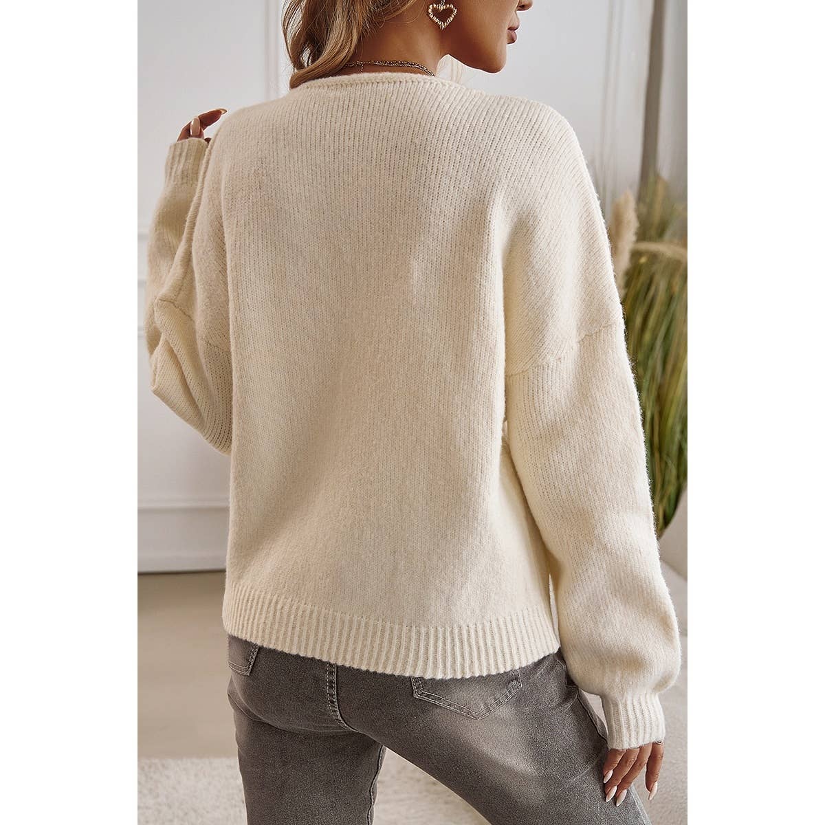 Knit Tied Round Neck Dropped Shoulder Cardigan - MVTFASHION.COM