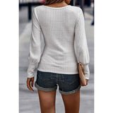 Low Neck Strip Knit Fit Shirt Top - MVTFASHION.COM