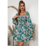 Off Shoulder Fuffle Floral Dress - MVTFASHION.COM