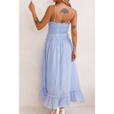 Off Shoulder Knot Pleated Ruffle Hem Dress - MVTFASHION.COM