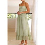 Off Shoulder Knot Pleated Ruffle Hem Dress - MVTFASHION.COM