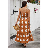 One Shoulder Print Belt Sleeveless Ruffle Dress - MVTFASHION.COM