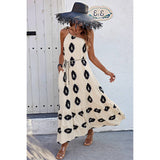 One Shoulder Print Belt Sleeveless Ruffle Dress - MVTFASHION.COM