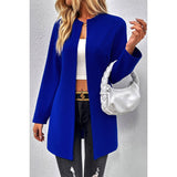 Open Front Long Sleeves Long Body Solid Cardigan - MVTFASHION.COM