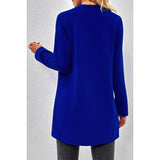 Open Front Long Sleeves Long Body Solid Cardigan - MVTFASHION.COM