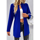 Open Front Long Sleeves Long Body Solid Cardigan - MVTFASHION.COM