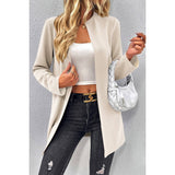 Open Front Long Sleeves Long Body Solid Cardigan - MVTFASHION.COM