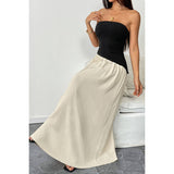 Patchwork Strapless Tube Fit Full Dress - MVTFASHION.COM