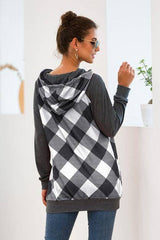 Plaid Printed Pullover Sweatshirts - MVTFASHION.COM