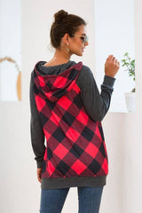 Plaid Printed Pullover Sweatshirts - MVTFASHION.COM