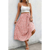 Plus Floral Print Drawstring Waist Fit Skirt - MVTFASHION.COM