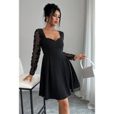 Plus Size Elegant Lace Panels Sequins Dress - MVTFASHION.COM
