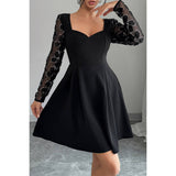 Plus Size Elegant Lace Panels Sequins Dress - MVTFASHION.COM