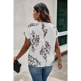 Plus Size Floral Print V Neck Loose Blouse - MVTFASHION.COM